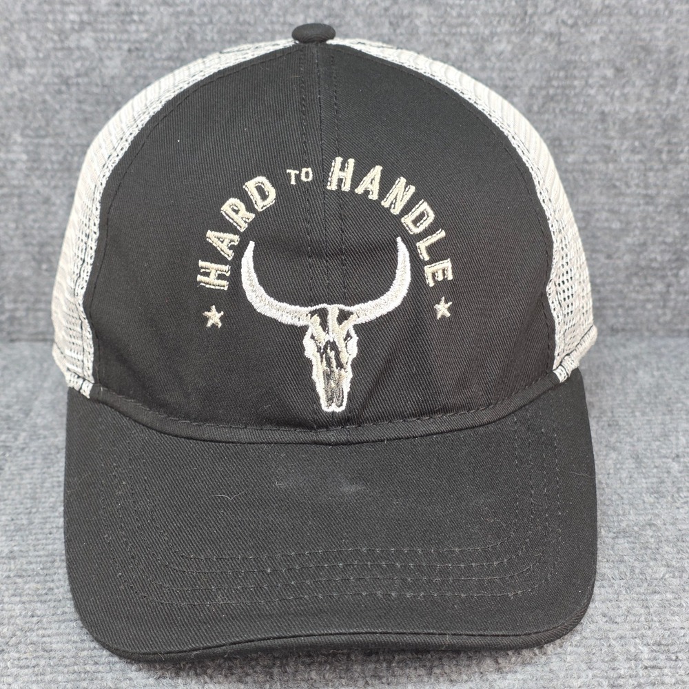 Idyllwind Hat Cap Mens Snapback Black Hard To Handle Bull Skull Western Trucker